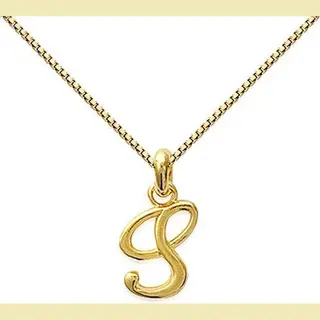 Amanto Ketting Letter S Gold - Zilver Verguld - Alfabet - 10x18mm - 50cm