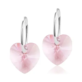 Montebello Oorbellen Alicia HZ29 - Swarovski Hart - 925 Zilver Gerhod.- Ø14mm - 24mm