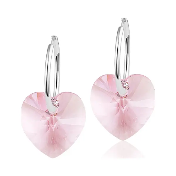 Montebello Oorbellen Alicia HZ29 - Swarovski Hart - 925 Zilver Gerhod.- Ø14mm - 24mm thumbnail