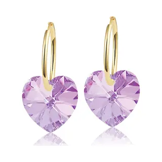 Montebello Oorbellen Alicia HG116 - Swarovski Hart - 925 Zilver Verguld - Ø14mm - 24mm