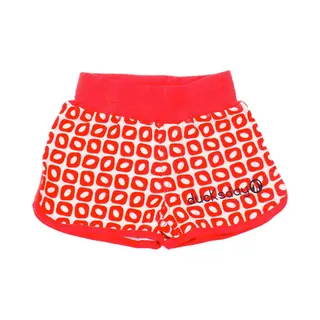 Ducksday - Short - Unisex - Funky Red - 6 Jaar- 110/116 - Valt Klein