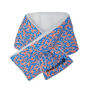 Ducksday- Sjaal - Kinderen - Kleuters - Blauw – Zacht Rood - Joy - Small - Fleece Gevoerd - Warm – Superhandig