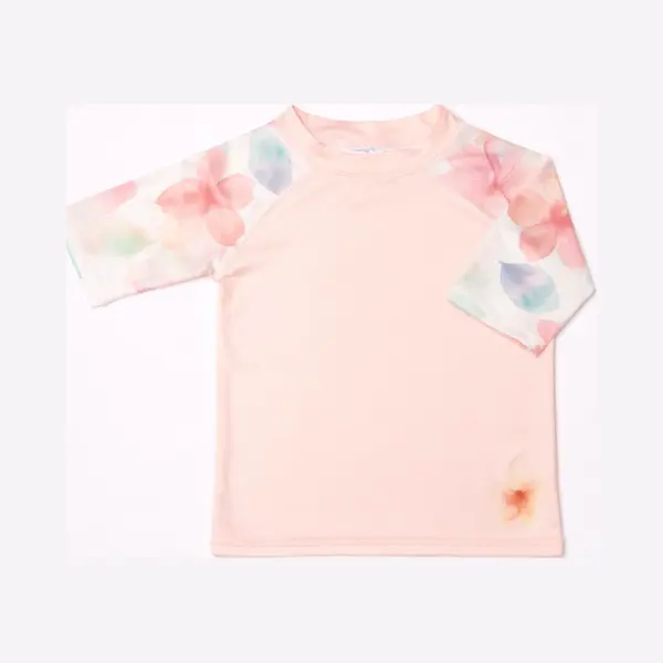 Ducksday - Uv-Zwemshirt Voor Kinderen - Uv-werend UPF50+ - Rashguard Met Korte Mouwen - Meisje - Bliss Dot - Roze Pastel - Maat 4 Jaar thumbnail