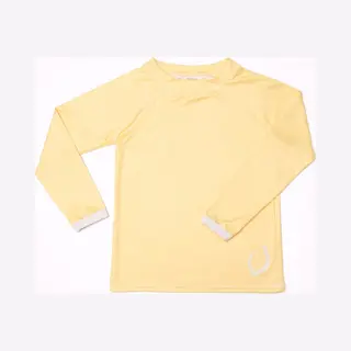 Ducksday - Uv-Zwemshirt Voor Kinderen - Uv-werend UPF50+ - Rashguard Met Lange Mouwen - Unisex - Geel Effen - Maat 4 Jaar