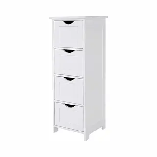 Acaza Badkamerkast - Ladekast - Opbergkasten - 4 Lades - 30 X 30 X 82 Cm - Wit