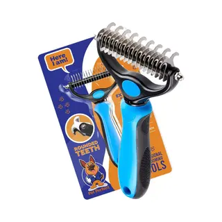 Pet Perfect 2-Zijdige Hondenkam Voor Ondervacht - Hondenborstel - Kattenkam - Klittenkam Honden & Katten - Anti Klit Haarborstel - Langhaar & Korthaar