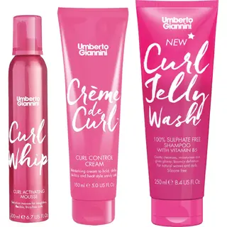 Umberto Giannini Curl Geschenkset – Voor Krullend Haar – Shampoo, Mousse & Leave-In Crème – Vegan, Dierproefvrij & Geformuleerd Voor Krullen