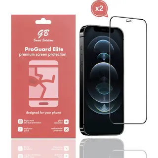 Gb Smart Solutions Gb ProGuard Elite Screenprotector Voor IPhone 12 - 12 Pro - 2 Stuks – Gehard Glas – Volledige Dekking – Krasbestendig & Schokabsorberend