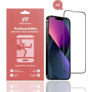 Gb Smart Solutions Gb ProGuard Elite Screenprotector Voor IPhone 13 - 13 Pro - 14 - 16e - 2 Stuks – Gehard Glas – Volledige Dekking – Krasbestendig &