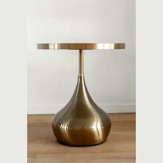 Vl Home Vlhome Design Goud Metalen Onderstel Ceramische Bovenkant 50Ø X 55H Goud-wit