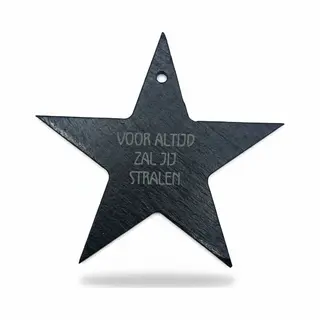 Laserlab - Ster Ornament Van Leisteen – Gepersonaliseerd Cadeau Met Tekst – Uniek Geschenk - Troostitem