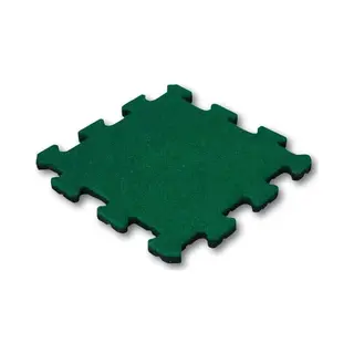 Ivol Rubber Tegel 25mm 50x50 Cm Groen - Puzzelsysteem Middenstuk