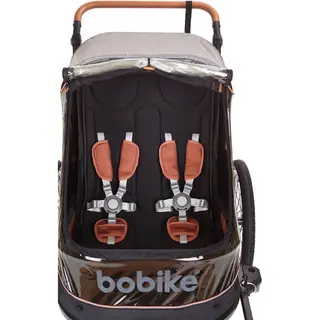 Bobike 8616000001 - Fahrradanhänger & Kinderwagen Einfach Zusammenklappbarer Multifunktionaler Für 1 Oder 2 Kinder In Farbe Grau