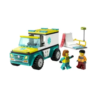 Lego 60403 City Ambulance en snowboarder Speelgoed Ziekenwagen