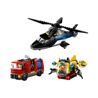 Lego 60462 City Helicopter, Fire Truck & Submarine Remix