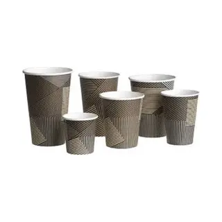 CyrusCoffee / Abena CyrusCoffee Koffiebeker 24cl 50 Stuks - Hot Cup Lines, Abena Gastro, 9cm, Ø8cm, 24 Cl, Brown, Pe/paperboard, 8 Oz