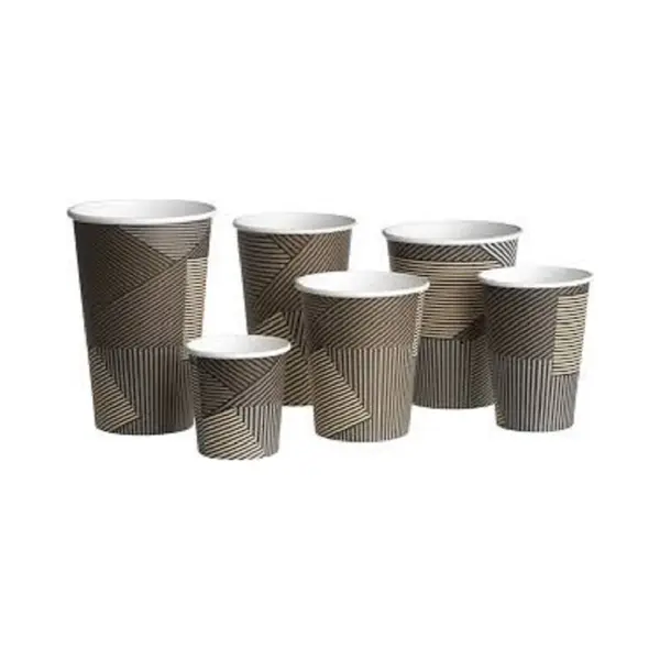 CyrusCoffee / Abena CyrusCoffee Koffiebeker 24cl 50 Stuks - Hot Cup Lines, Abena Gastro, 9cm, Ø8cm, 24 Cl, Brown, Pe/paperboard, 8 Oz thumbnail