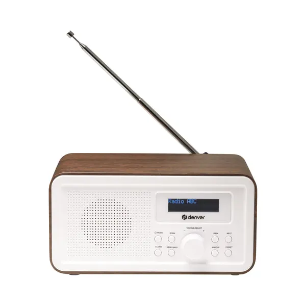 Denver Dab-30DW Digitalradio (Dab) (Dab+, Fm Pll, Uhr & Alarm, Snooze, 20-stufige Lautstärkeregelung, 1 W, Holz-Design, Dab+/Fm Pll) thumbnail