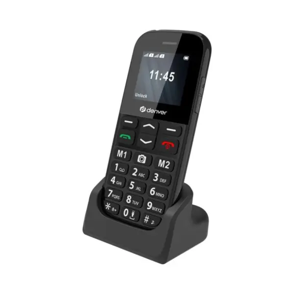Denver Bas-18800L mobiele telefoon 4,5 cm (1.77") Zwart Seniorentelefoon thumbnail