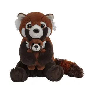 Nature Planet Pluche Rode Panda Familie - Knuffels - 22 Cm - Bosdieren Knuffel