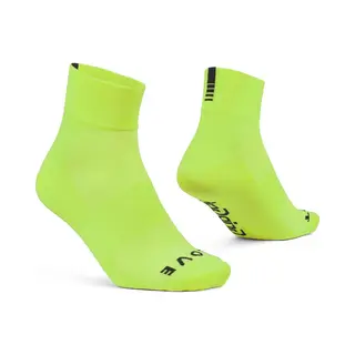GripGrab - Lightweight Sl Korte Performance Zomer Fietssokken 1 Paar Coolmax Wielersport Sokken Low Cut - Geel Hi-Vis - Unisex - Maat Xs (35-38)