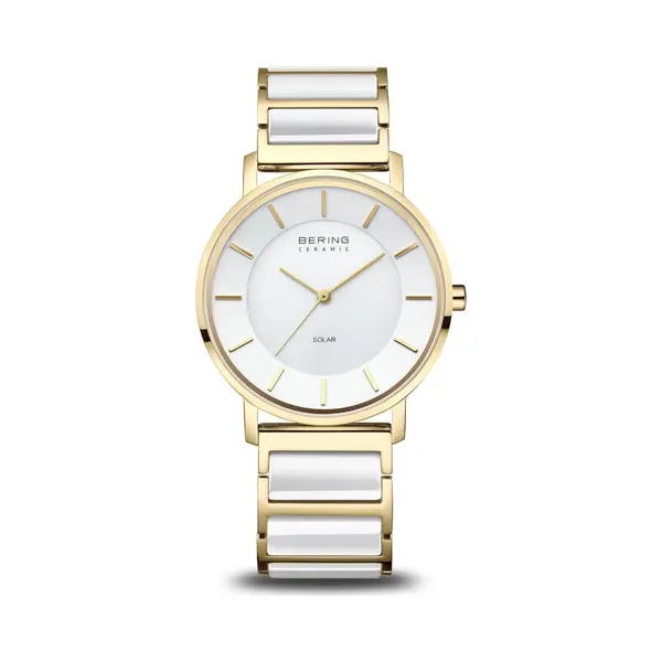 Bering, Armbanduhr, 19535-714, Gold, Weiss, Grau, (Analoguhr, 35 mm) thumbnail