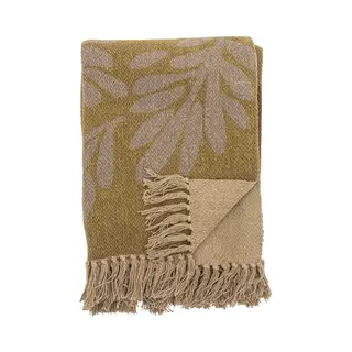 Bloomingville Lark Decke, Gelb, Recycelte Baumwolle
