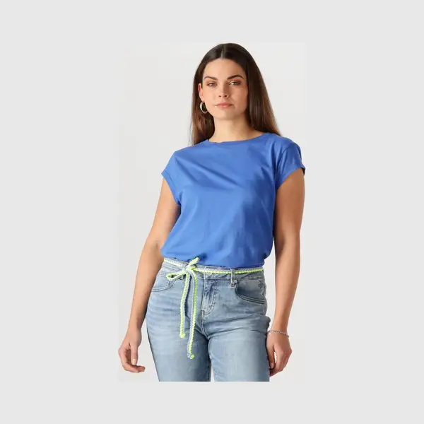 Cc Heart Basic T-shirt Tops & T-shirts Dames - Shirt - Blauw - Maat L thumbnail
