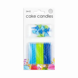 Zie titel Taart Kaarsjes Blauw En Groen
