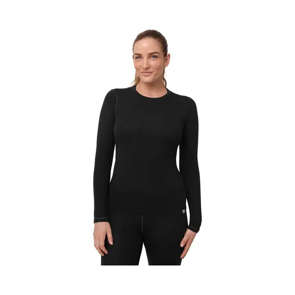 Danish Endurance Thermoshirt Met Lange Mouwen Voor Dames - Van Merino Wol - Zwart - Maat Xs thumbnail