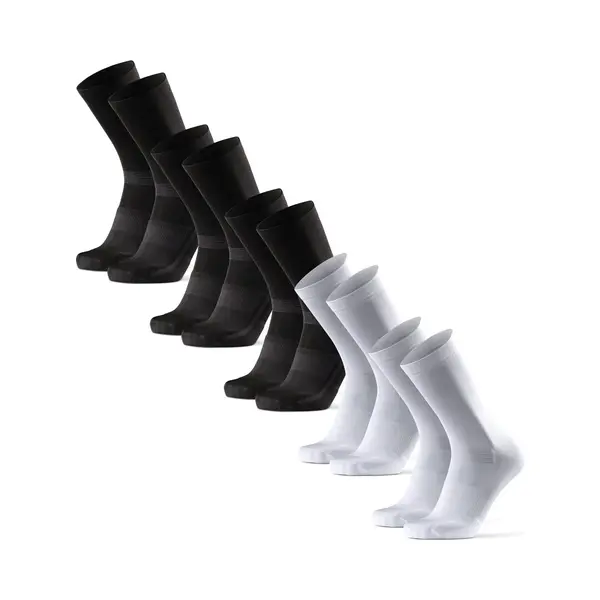 Danish Endurance Premium Fietssokken, Racefiets En Mountainbike, Ademend, Heren En Dames, 3 En 5 Paar, Meerkleurig (3 X Zwart, 2 X Wit/zwart) 5 Stuks, thumbnail