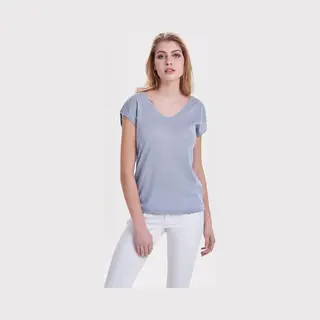 Only 15136069 Top (Kleidung) V-Ausschnitt Kurzärmel Polyester, Viskose