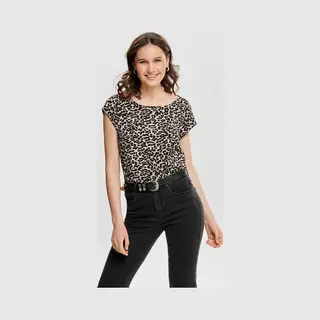 Only 15161116 Top Ronde hals Korte mouw Elastaan, Polyester