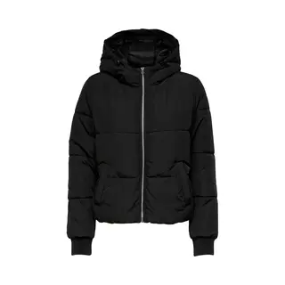 JdY Damen Jdynewerica Short Hood Jacket Otw Noos Steppjacke, Black/Detail, silver Zipper, S Eu