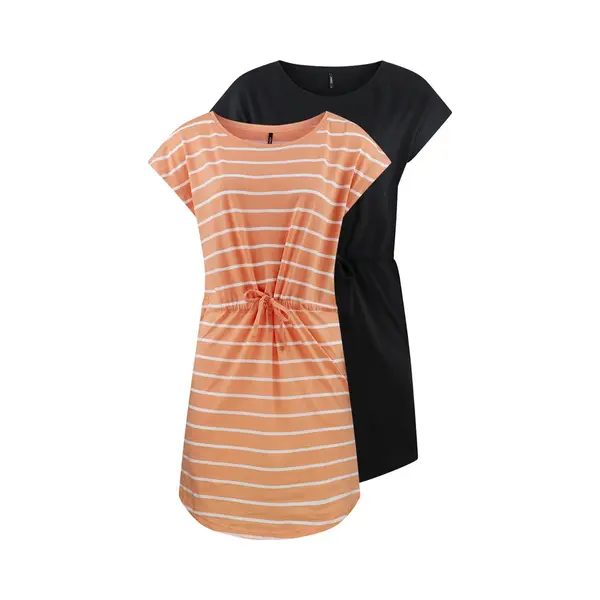 Only Dames Jurk Onlmay S/S Dress 2er Pack Regular Fit Oranje Xxl Ronde Hals Volwassenen thumbnail
