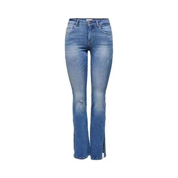 Only Jeans Onlhush Life Mid Flared Slit Dnm Az 15244711 Light Medium Blue Denim Dames Maat - W32 X L32 thumbnail