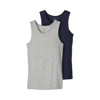 Name It Jungen Nkmtank Top 2p Noos Unterhose, Grey Melange /Pack, w/ Dark Sapphire, 146 Eu