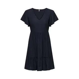 Only Damen Onlsandra S/S V-Neck Dress Jrs Jerseykleid, Night Sky, Xs