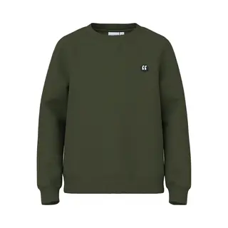 Name It Sweatshirt 'NKMVimo' Donkergroen / Wit