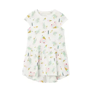 Name It Nmfvigga Capsl Dress F1 Noos Meisjes Jurk - Bright WhiteAOP, Unicorn - Maat 104