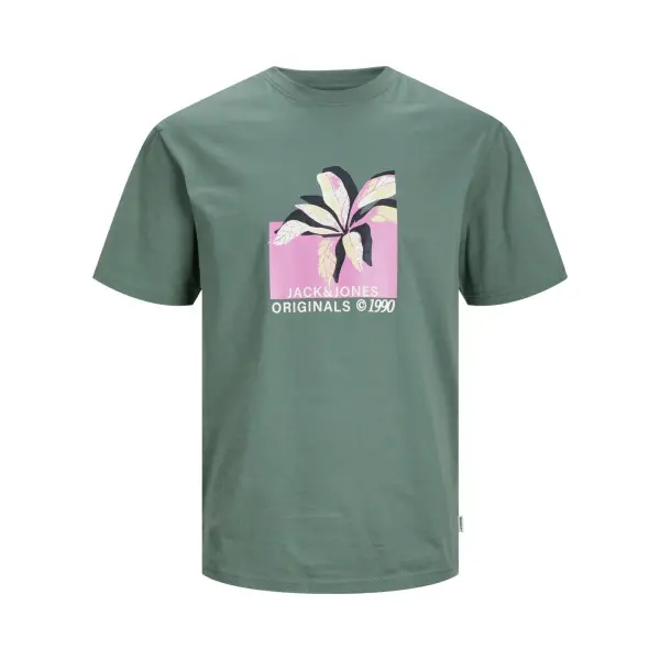 Jack & Jones Herren Rundhals T-Shirt Jortampa Aop Branding - Relaxed Fit thumbnail