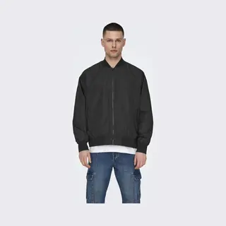 Only & Sons Mens Bomber Jacket - Black - Size Medium