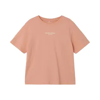 Name It T-shirt Nkmbrody Ss Nreg Top Noos 13236526 Papaya Punch W. Jet Stream Print Mannen Maat - W122 X L128