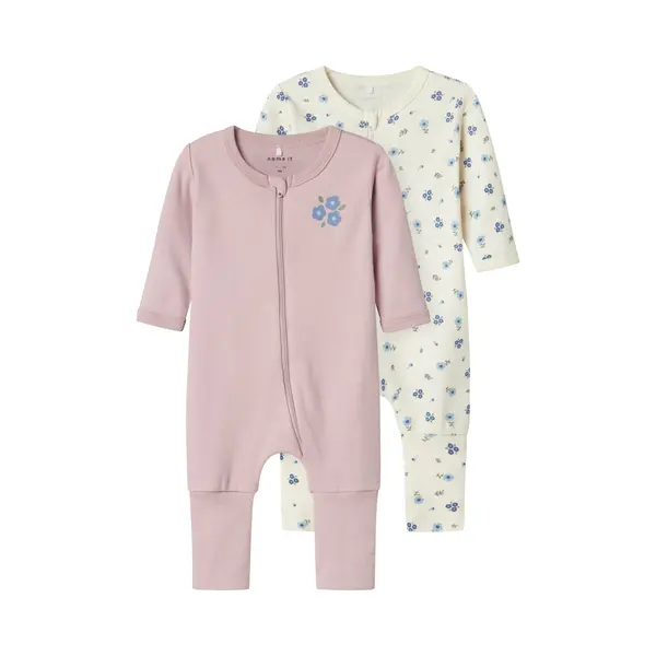 Name It Baby Damen Nbfnightsuit 2P Zip Ff Jet Flower Noos, Jet Stream, 62 Eu thumbnail