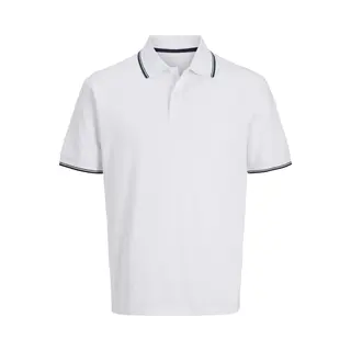 Jj Rebel Jrebzell Polo Ss Sn Heren Poloshirt - White