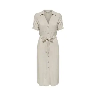 Only Damen Onlsiesta Ss Linen Bl Shirt Dress Pnt, Moonbeam, X-Large