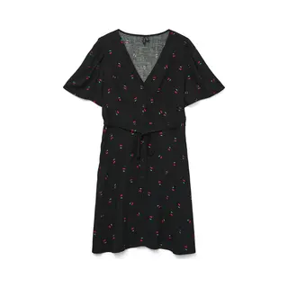 Vero Moda, Damen, Kleider, Vmalba Ss Short Dress Wvn Ga Noos, Schwarz, (S)