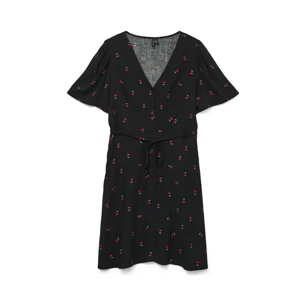 Vero Moda, Damen, Kleider, Vmalba Ss Short Dress Wvn Ga Noos, Schwarz, (S) thumbnail