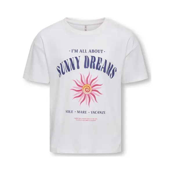 Only Kogruth Solei Life S/S Top Box Cs Jrs Meisjes T-shirt - Cloud Dancer Sunny Dreams thumbnail