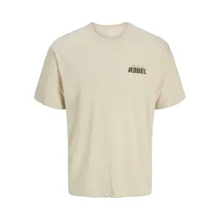Jj Rebel Shirt 'Jrebjim' Crème / Donkerbeige / Chocoladebruin